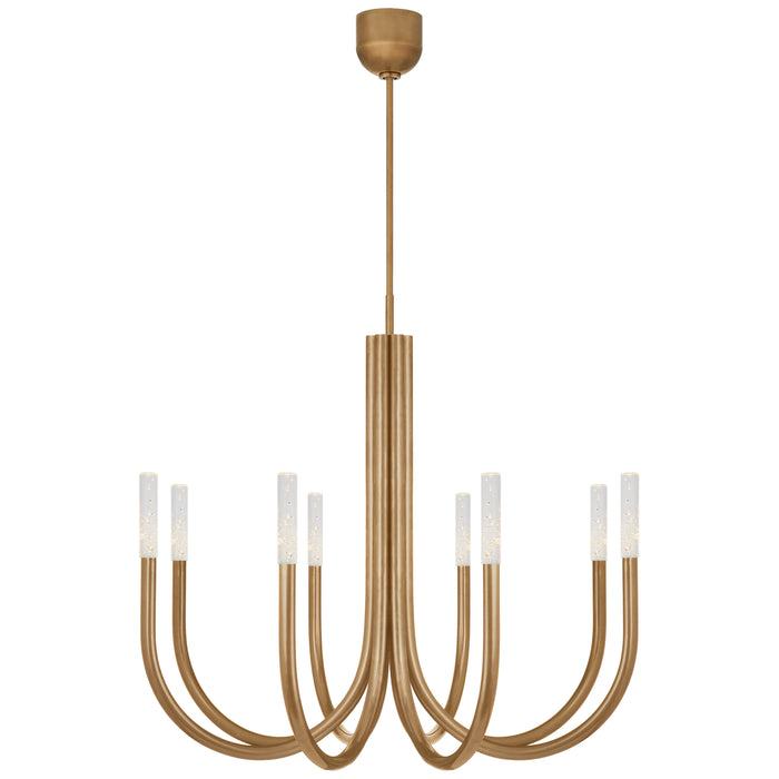 Visual Comfort Signature KW 5581AB-SG LED Chandelier, Antique-Burnished Brass