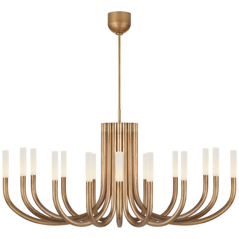 Visual Comfort Signature KW 5585AB-EC LED Chandelier, Antique-Burnished Brass