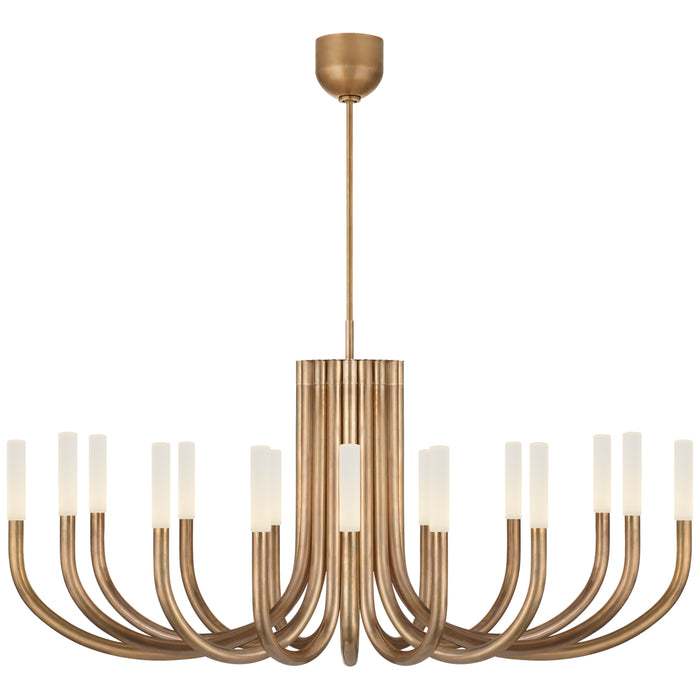 Visual Comfort Signature KW 5585AB-EC LED Chandelier, Antique-Burnished Brass