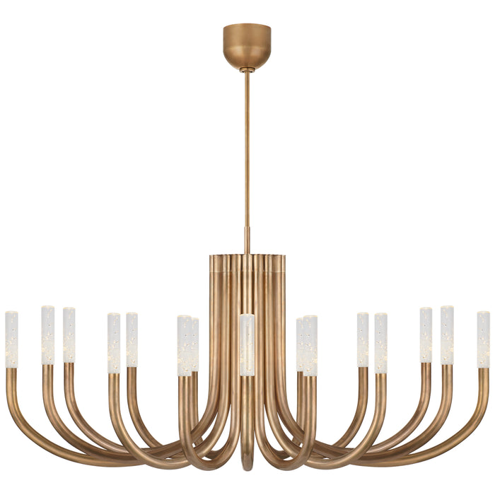 Visual Comfort Signature KW 5585AB-SG LED Chandelier, Antique-Burnished Brass