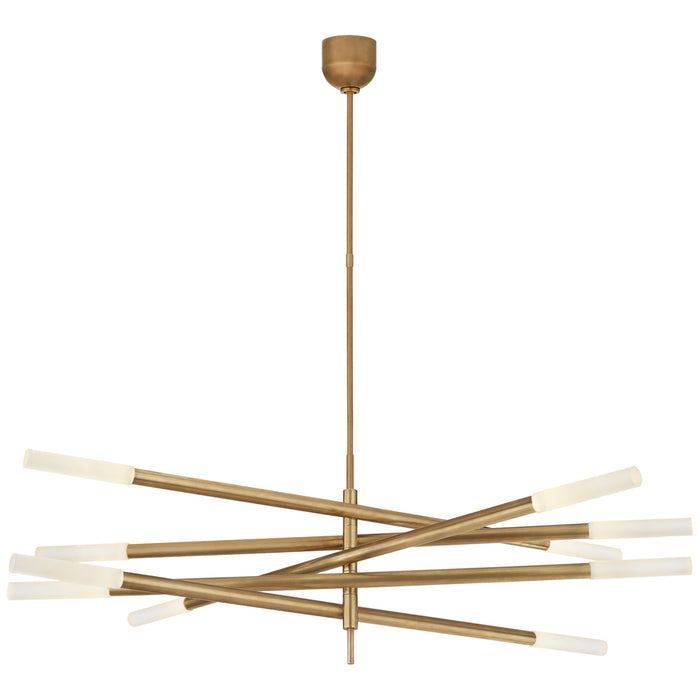 Visual Comfort Signature KW 5587AB-EC LED Chandelier, Antique-Burnished Brass