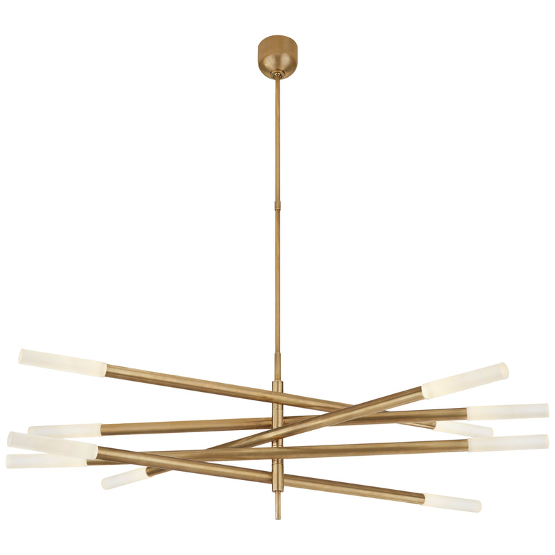 Visual Comfort Signature KW 5587AB-EC LED Chandelier, Antique-Burnished Brass