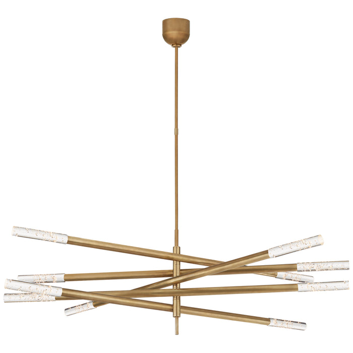 Visual Comfort Signature KW 5587AB-SG LED Chandelier, Antique-Burnished Brass
