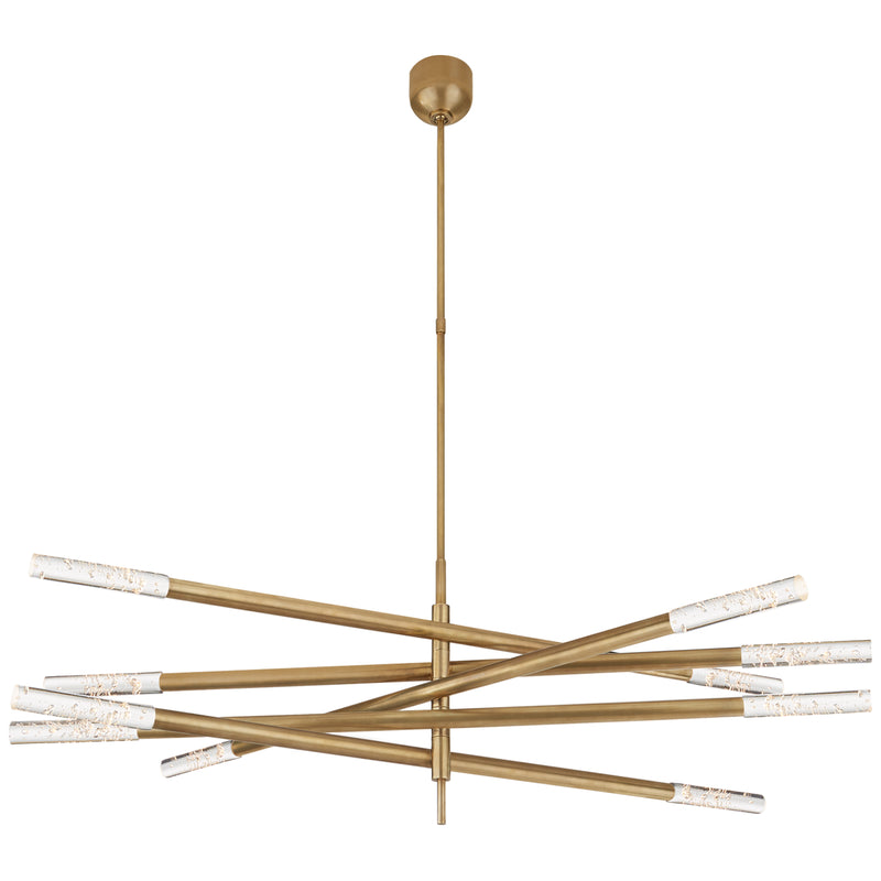 Visual Comfort Signature KW 5587AB-SG LED Chandelier, Antique-Burnished Brass
