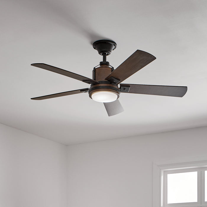 Kichler 300052DBK 52" Ceiling Fan, Distressed Black