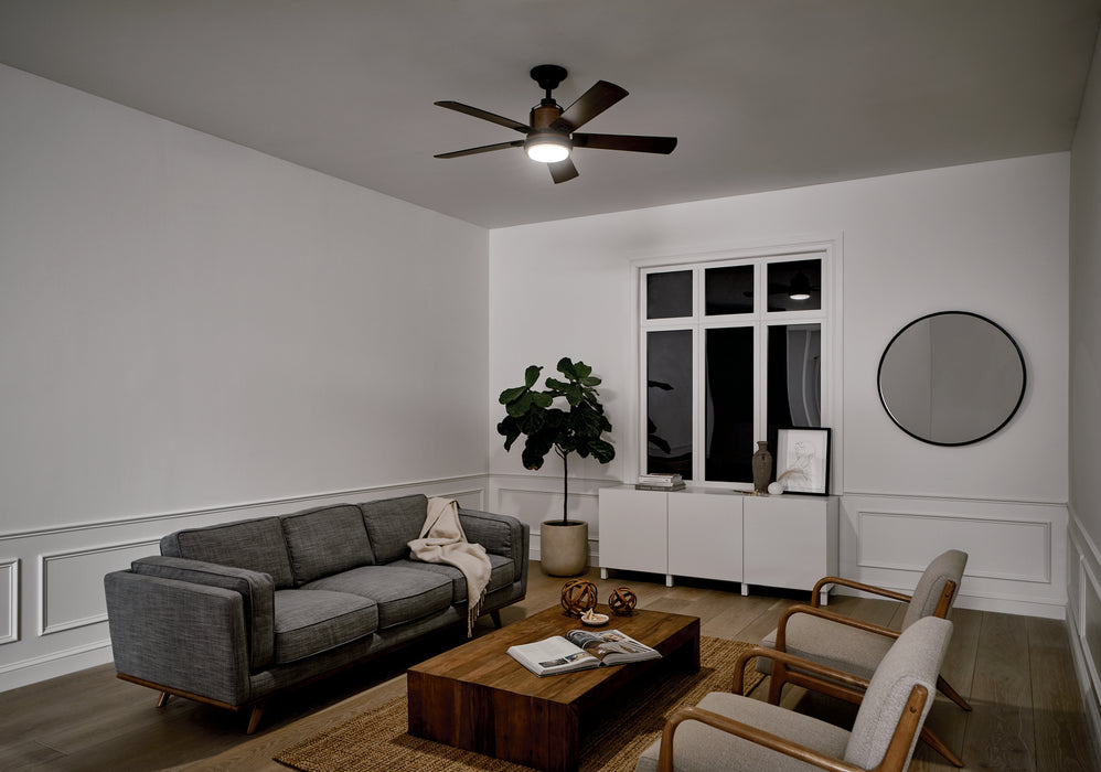 Kichler 300052DBK 52" Ceiling Fan, Distressed Black