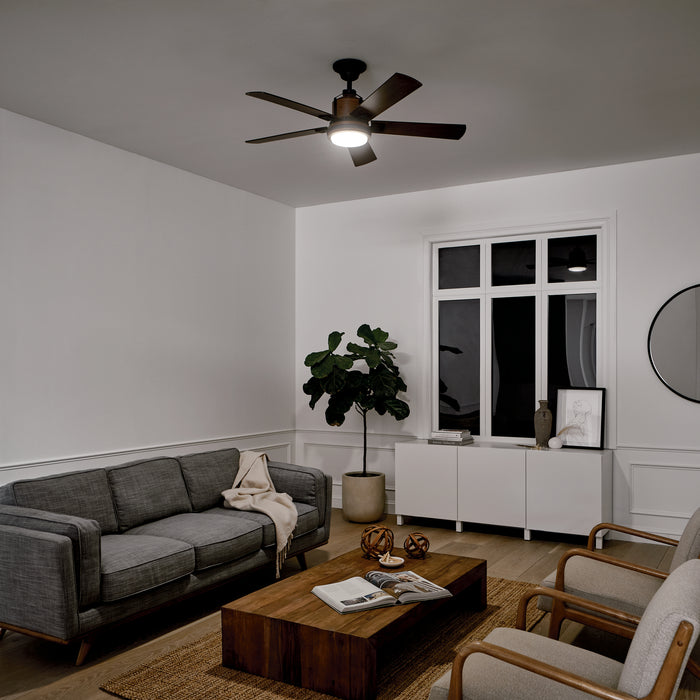 Kichler 300052DBK 52" Ceiling Fan, Distressed Black