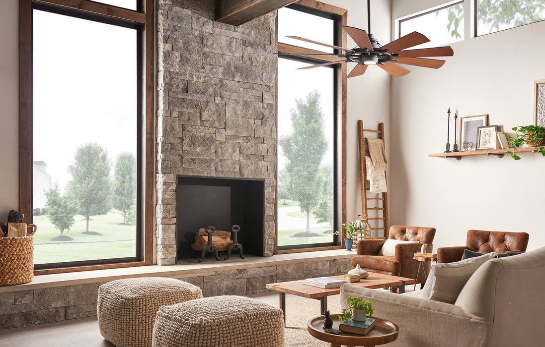Kichler 300265DBK 65" Ceiling Fan, Distressed Black