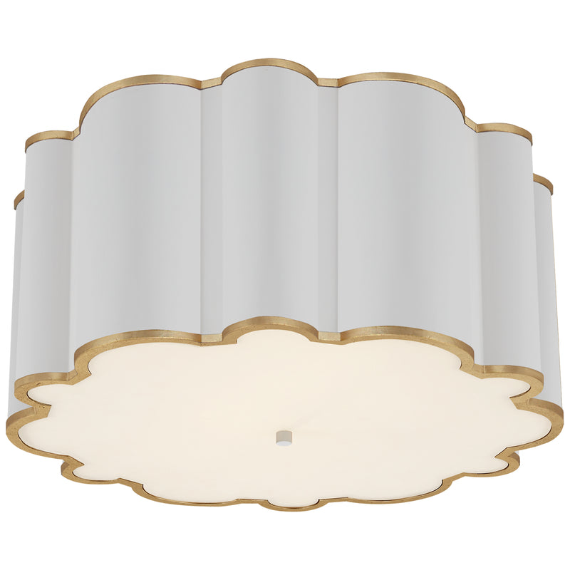 Visual Comfort Signature AH 4021WHT/G-FA Four Light Flush Mount, White with Gild