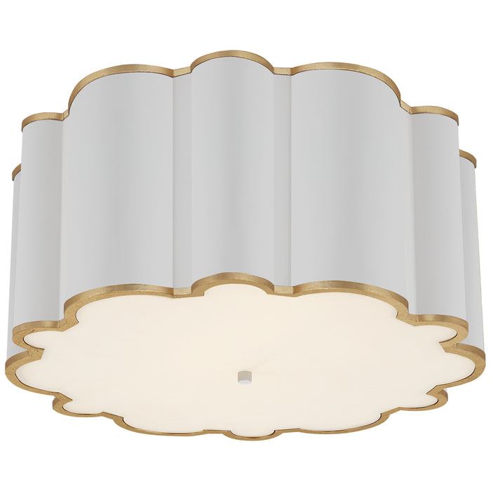 Visual Comfort Signature AH 4021WHT/G-FA Four Light Flush Mount, White with Gild