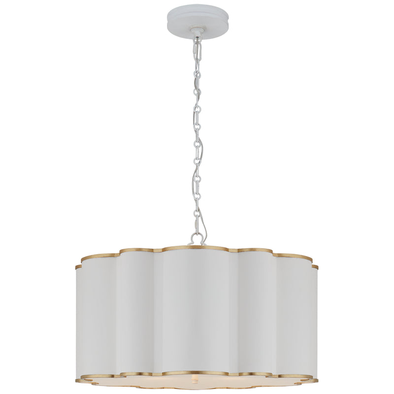 Visual Comfort Signature AH 5215WHT/G-FA Four Light Pendant, White with Gild