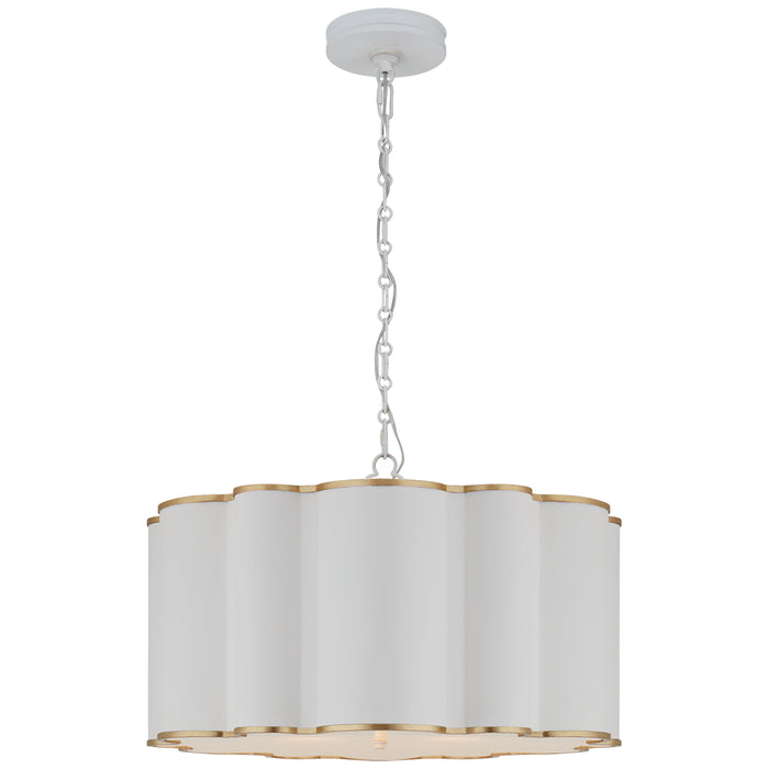 Visual Comfort Signature AH 5215WHT/G-FA Four Light Pendant, White with Gild