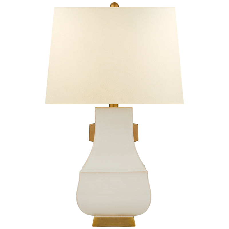 Visual Comfort Signature CHA 8694IVO/BG-PL One Light Table Lamp, Ivory with Burnt Gold