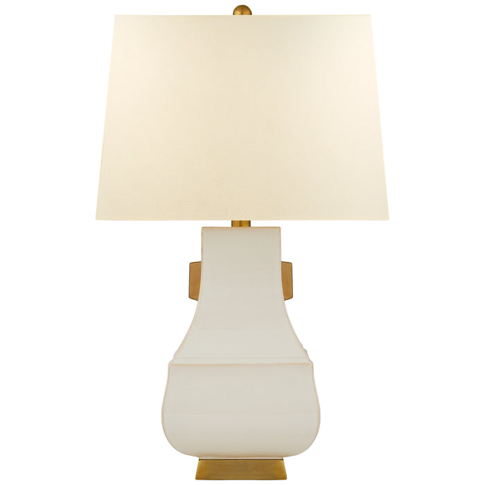 Visual Comfort Signature CHA 8694IVO/BG-PL One Light Table Lamp, Ivory with Burnt Gold