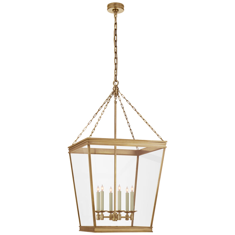 Visual Comfort Signature CHC 5612AB-CG Six Light Lantern, Antique-Burnished Brass