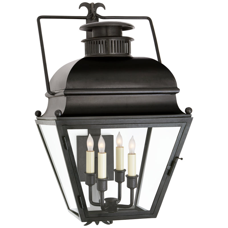 Visual Comfort Signature CHO 2216AI-CG Four Light Wall Lantern, Aged Iron