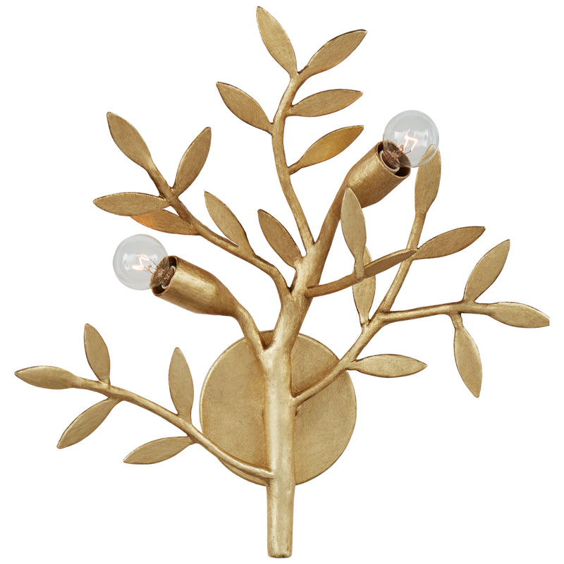Visual Comfort Signature JN 2070AGL Two Light Wall Sconce, Antique Gold Leaf
