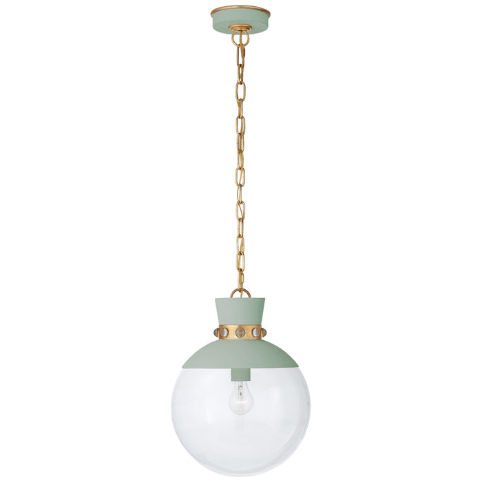 Visual Comfort Signature JN 5051CEL/G-CG One Light Pendant, Celedon with Gild