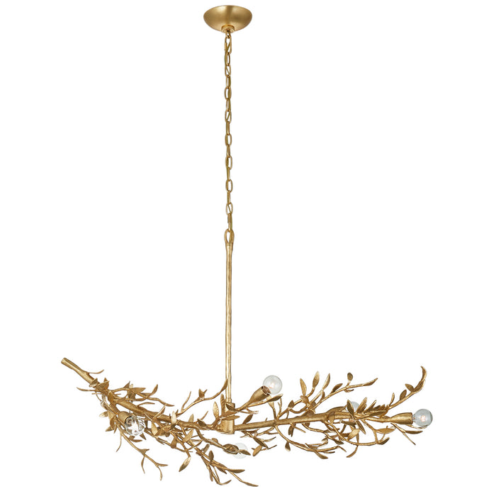 Visual Comfort Signature JN 5070AGL Six Light Chandelier, Antique Gold Leaf