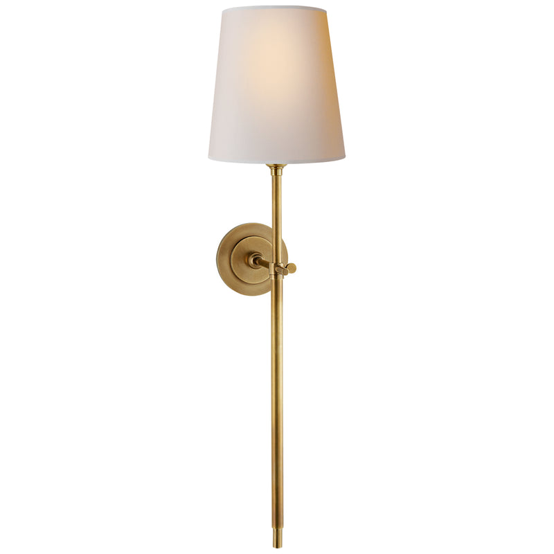 Visual Comfort Signature TOB 2024HAB-NP One Light Wall Sconce, Hand-Rubbed Antique Brass