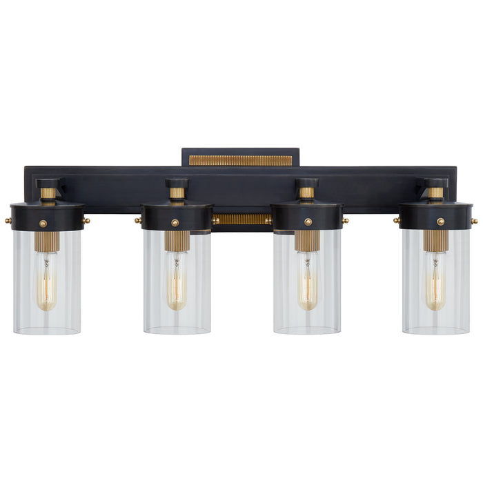 Visual Comfort Signature TOB 2316BZ/HAB-CG Four Light Bath Sconce, Bronze with Antique Brass