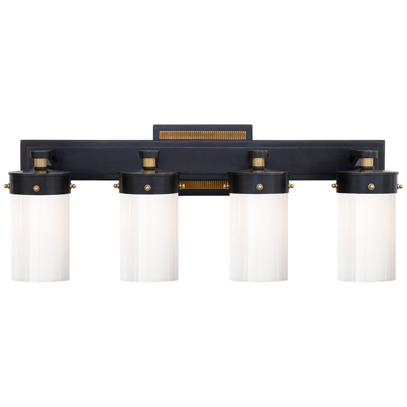 Visual Comfort Signature TOB 2316BZ/HAB-WG Four Light Bath Sconce, Bronze with Antique Brass