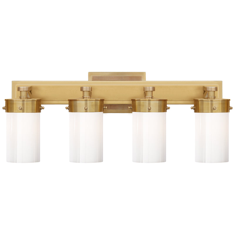 Visual Comfort Signature TOB 2316HAB-WG Four Light Bath Sconce, Hand-Rubbed Antique Brass