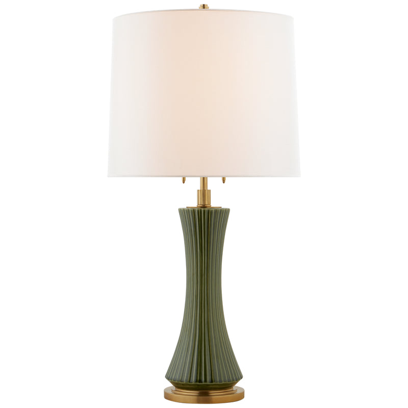 Visual Comfort Signature TOB 3655EMG-L Two Light Table Lamp, Emerald Green