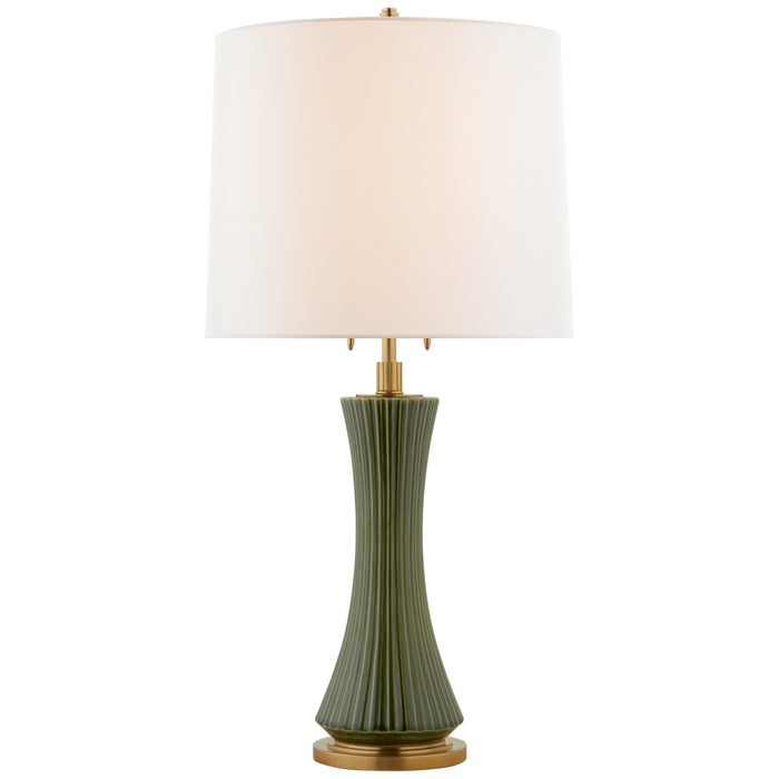 Visual Comfort Signature TOB 3655EMG-L Two Light Table Lamp, Emerald Green