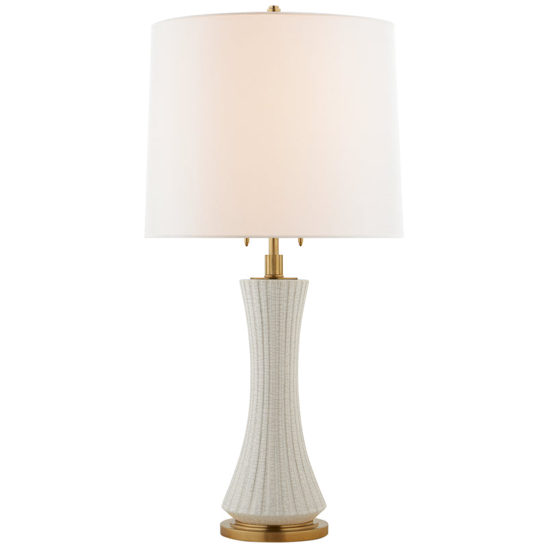 Visual Comfort Signature TOB 3655WTC-L Two Light Table Lamp, White Crackle