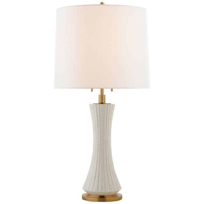Visual Comfort Signature TOB 3655WTC-L Two Light Table Lamp, White Crackle