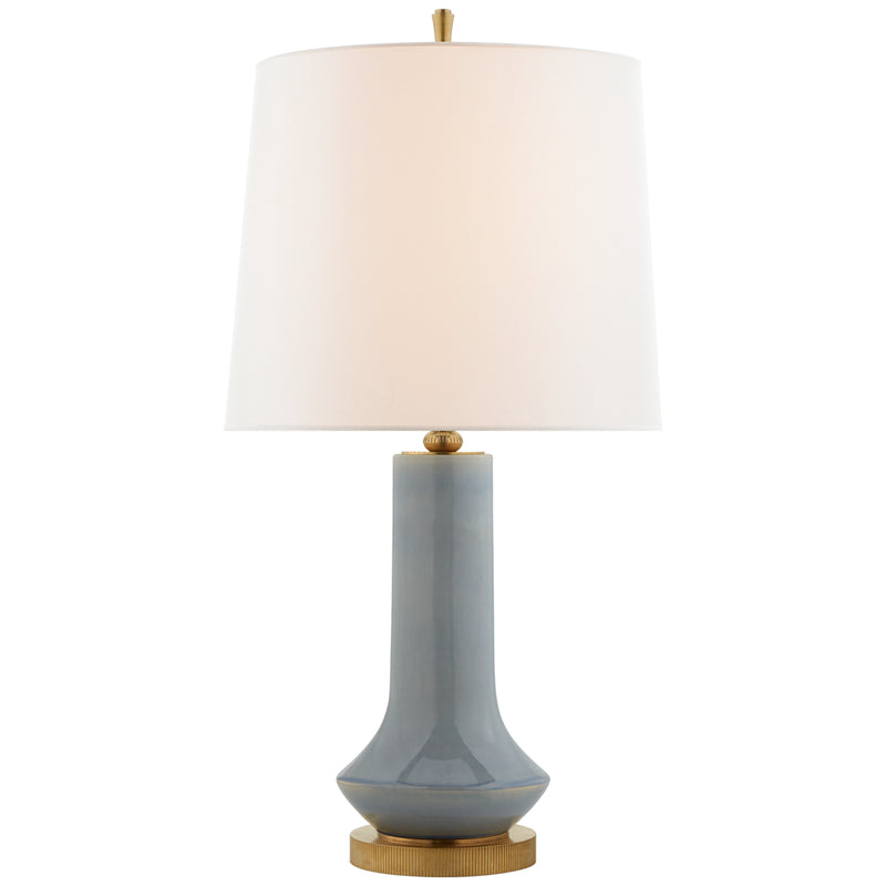 Visual Comfort Signature TOB 3657PBC-L Two Light Table Lamp, Polar Blue Crackle