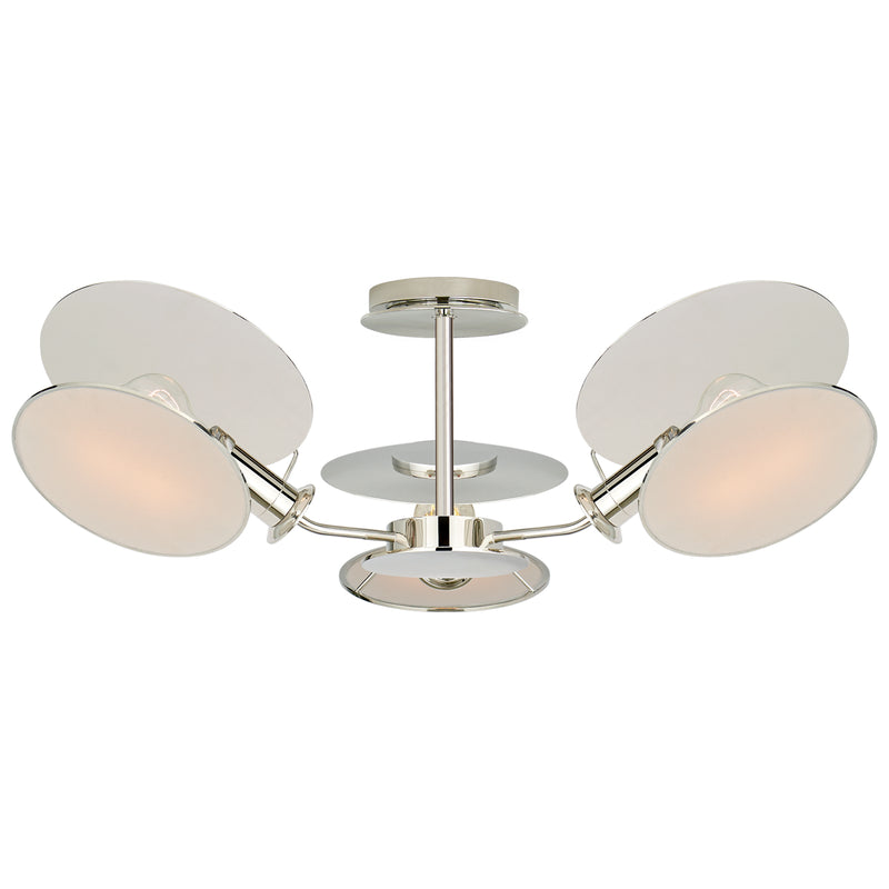 Visual Comfort Signature TOB 4290PN-L Three Light Semi-Flush Mount, Polished Nickel