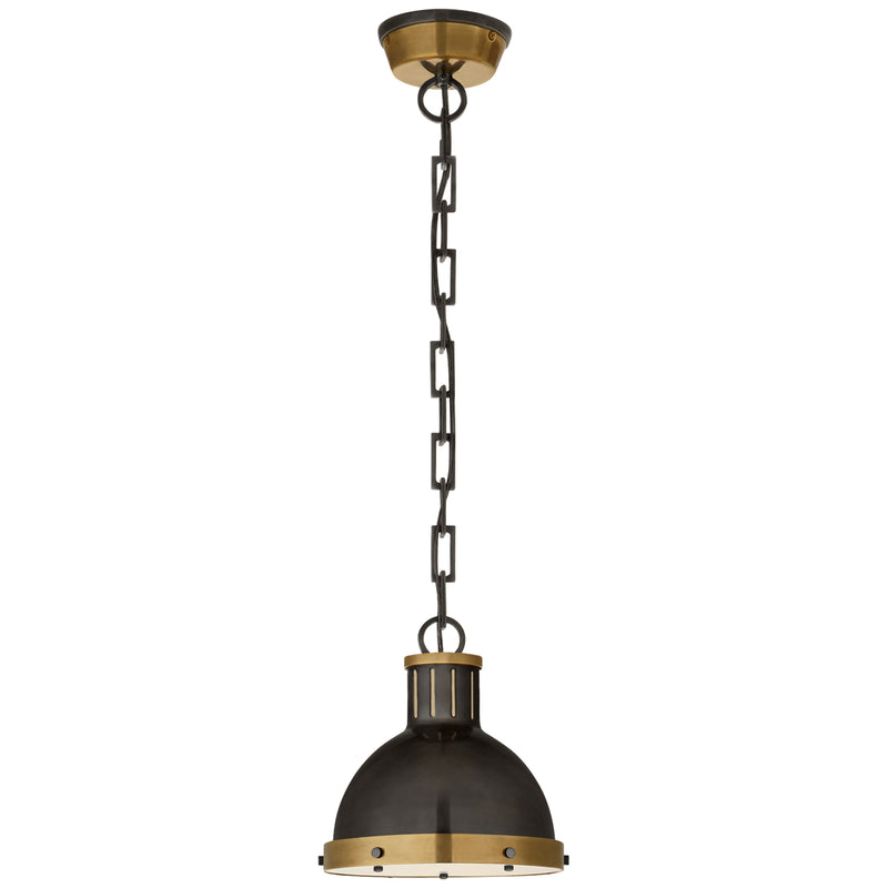 Visual Comfort Signature TOB 5068BZ/HAB One Light Pendant, Bronze with Antique Brass