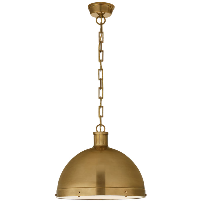 Visual Comfort Signature TOB 5071HAB Two Light Pendant, Hand-Rubbed Antique Brass