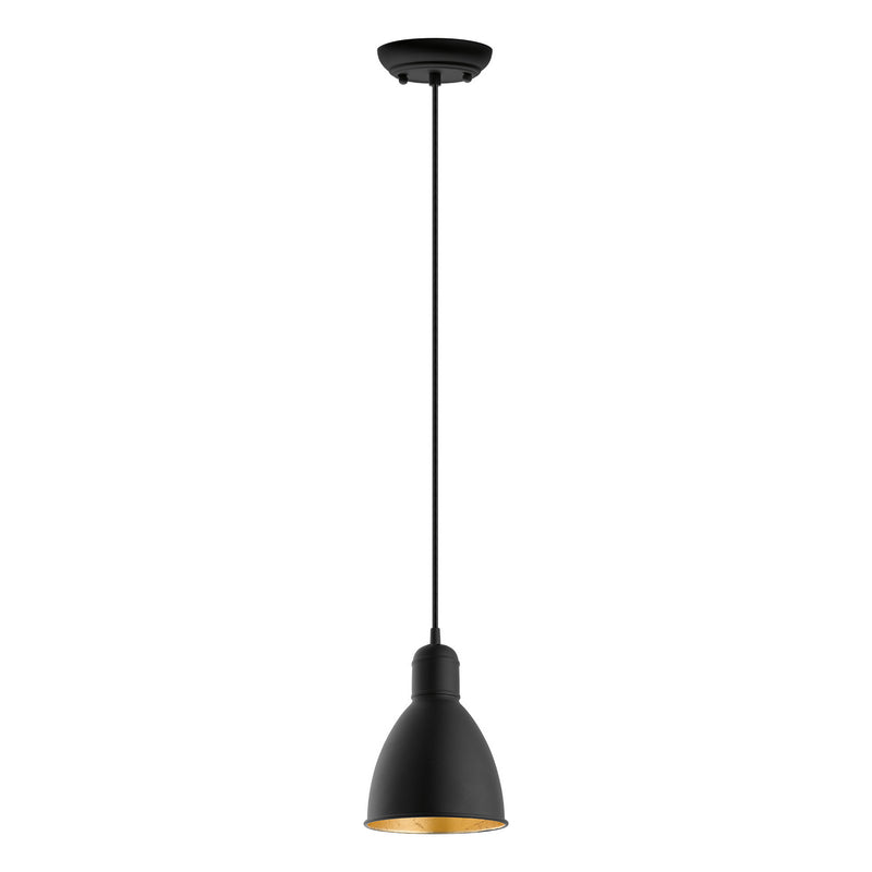 Eglo USA 203443A One Light Pendant, Black/Gold