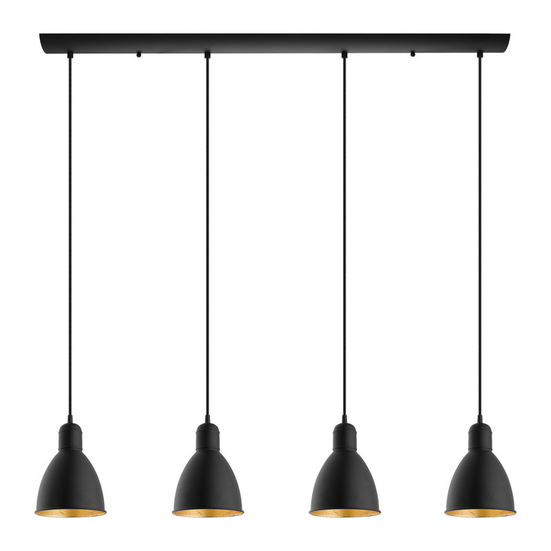 Eglo USA 203445A Four Light Pendant, Black/Gold