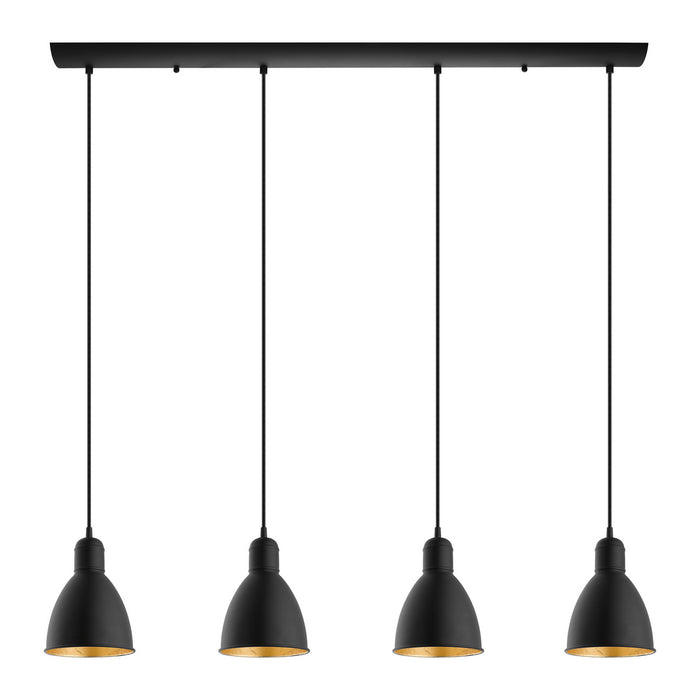 Eglo USA 203445A Four Light Pendant, Black/Gold