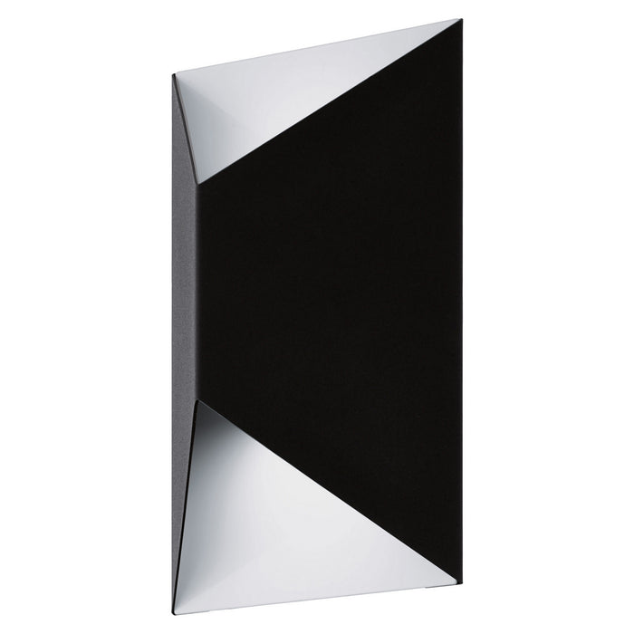 Eglo USA 203454A LED Outdoor Wall Mount, Matte Black & White