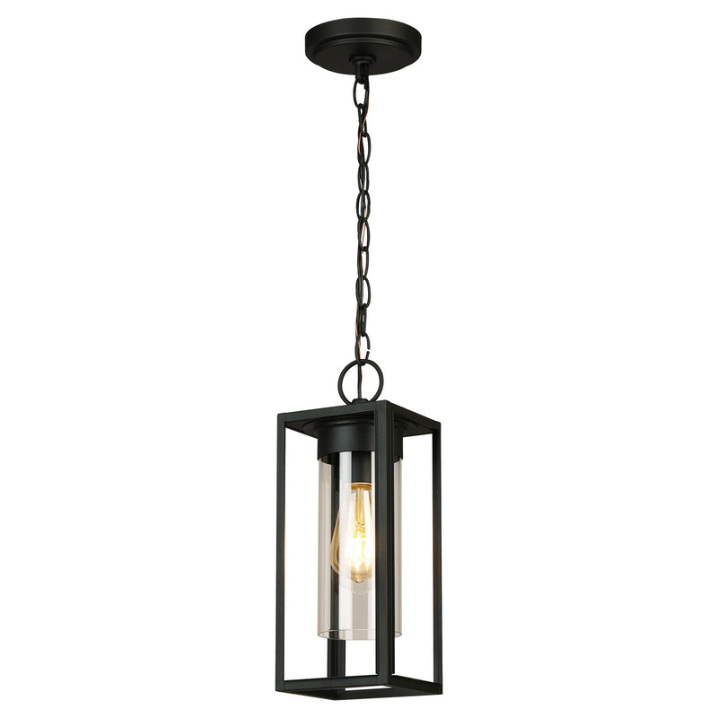 Eglo USA 203664A One Light Outdoor Pendant, Matte Black