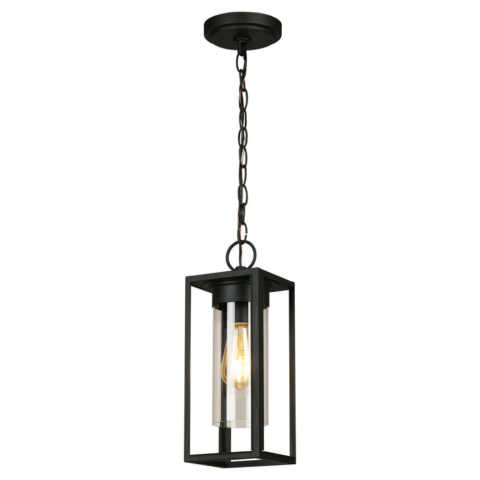 Eglo USA 203664A One Light Outdoor Pendant, Matte Black