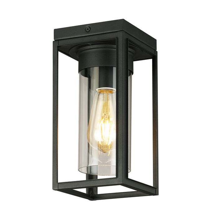 Eglo USA 203667A One Light Outdoor Ceiling Mount, Matte Black