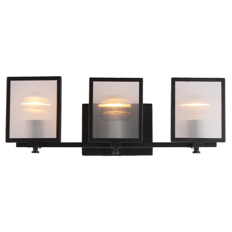 Eglo USA 203729A Three Light Bath/Vanity, Black & Brushed Nickel