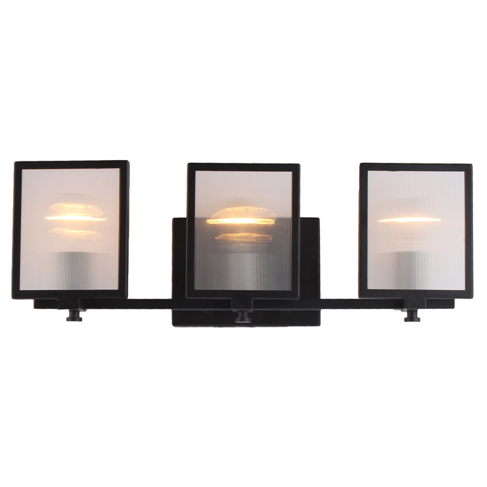 Eglo USA 203729A Three Light Bath/Vanity, Black & Brushed Nickel