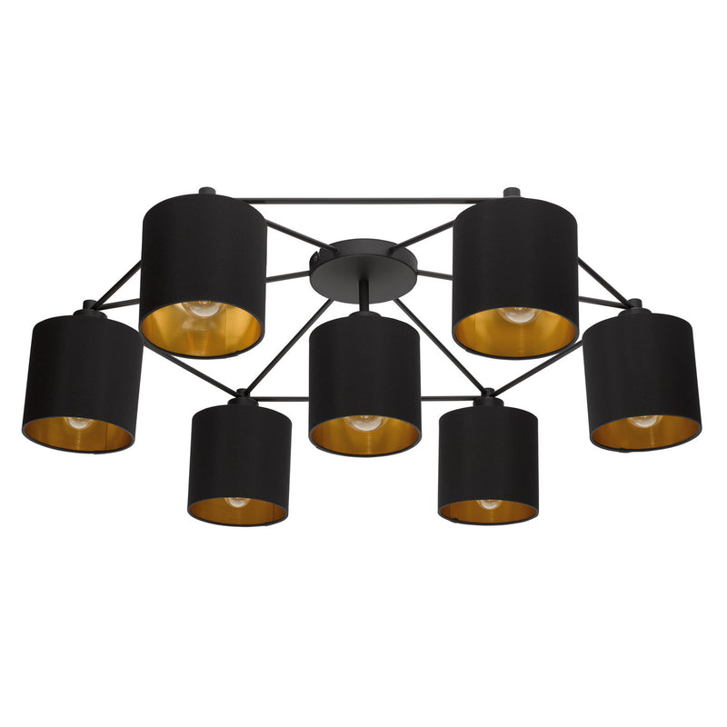 Eglo USA 97895A Seven Light Ceiling Mount, Black