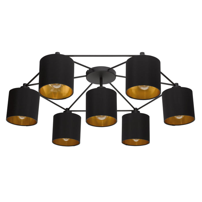 Eglo USA 97895A Seven Light Ceiling Mount, Black