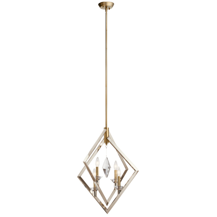 Kichler 43051PN Four Light Chandelier, Polished Nickel