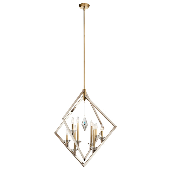 Kichler 43052PN Eight Light Foyer Chandelier, Polished Nickel