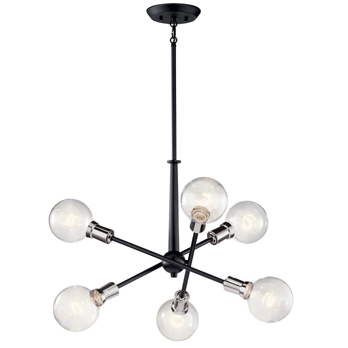 Kichler 43095BK Six Light Chandelier, Black (Open Box - Final Sale)