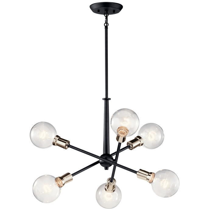 Kichler 43095BK Six Light Chandelier, Black (Open Box - Final Sale)